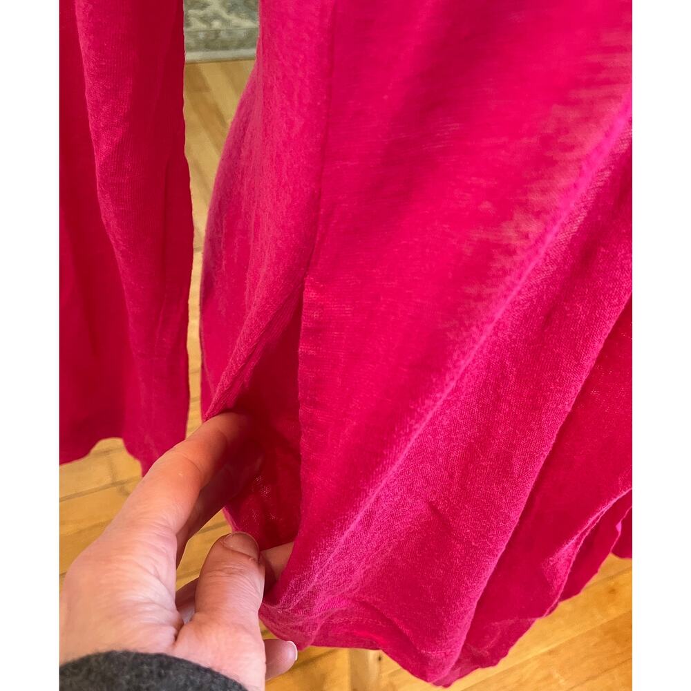 Calvin Klein Pink/Fuscia Linen Open Front Cardigan, Wrap, Drape, Asymmetrical L - Picture 4 of 9